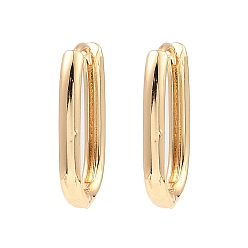 Light Gold Латунные серьги обруча, овальные, золотой свет, 21x14x3 мм