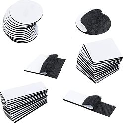 White 36 Sets 3 Styles Double Sided Self Adhesive Hook and Loop Tapes, Magic Tapes with Nylon and Polyester, Mixed Shapes, White, 12 sets/style