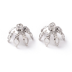 Платина Латунная бусина, для изготовления стеклянного кулона, платина, 10x7.5 мм, отверстие : 1.4 мм