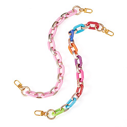 (52) Непрозрачная лаванда 2 шт. 2 Цвета: непрозрачный акрил и CCB пластик, цепочки для сумок, ручки, с поворотной застежкой из цинкового сплава и пружинным кольцом, для замены ремней для мешков, золотые, разноцветные, 43.2 см, 1 шт / цвет