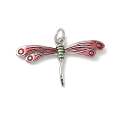 Dragonfly Подвески из латуни с эмалью на тему насекомых, стойки покрытие, без кадмия и без свинца, долговечный, с целью перехода в кольце, платина, стрекоза, 15x26.5x2.5 мм, отверстие : 3.5 мм