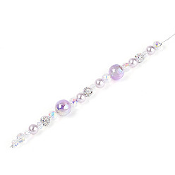 Сливовый Нити стеклянных и акриловых бусин, а также бусин из искусственного жемчуга и стразов, круглые, для изготовления ювелирных изделий, граненые, слива, 10 мм, отверстие : 0.5 мм, около 21 шт / нитка, 7.68'' (19.5 см)