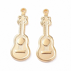 Золотой 304 подвески из нержавеющей стали кабошоны для эмали, гитар, золотые, 27x10x2 мм, отверстие : 1.2 мм
