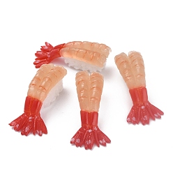 Red Artificial Plastic Sushi Sashimi Model, Imitation Food, for Display Decorations, Shrimp Sushi, Red, 59.5x20x19mm