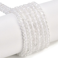 Хрусталь Природных кристаллов кварца бисер нитей, граненые, бусины-рондель из горного хрусталя, 3x2 мм, отверстие : 0.6 мм, около 184~197 шт / нитка, 15.28~15.43'' (38.8~39.2 см)