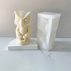 White DIY Candle Making Silicone Molds, Resin Casting Molds, Owal with Basket, White, 10.7x6.5x6.3cm