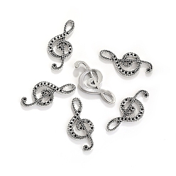 Античное Серебро Сплавочные подвески тибетского стиля, музыкальные инструменты подвески, античное серебро, 32x15 мм, 100 шт / комплект