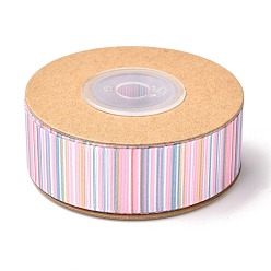 Pearl Pink Polyester Ribbon, Vertical Grain Pattern, for Gifts Wrapping Party Decorating, Pearl Pink, 7/8 inch(23mm), about 10.9yards(10m)/roll