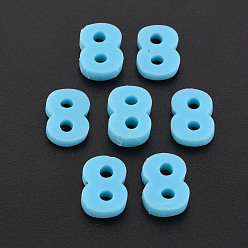 Deep Sky Blue Handmade Polymer Clay Cabochons, Polymer Clay Slices for Resin Crafts & DIY Projects, Num.8, Deep Sky Blue, 9~11x4.5~7.5x1~3mm, about 9000pcs/1000g