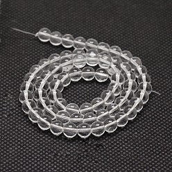 Clear Imitate Austrian Crystal Glass Round Bead Strands, Grade AA, Clear, 4mm, Hole: 1mm, about 104pcs/strand, 15.7 inch
