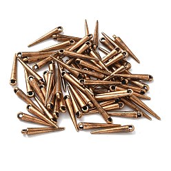 Красная Медь Сплавочные подвески тибетского стиля, шип бисера, без кадмия, без никеля и без свинца, Красная медь, 21x3 мм, отверстие : 1 мм