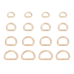 Light Gold Iron D Rings, Buckle Clasps, Garment Accessories Findings, Light Gold, 23~41x17~28x3.5~5mm, 60pcs/set