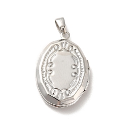 Платина Стойки обшивки латунь медальона подвески, овальные, платина, 24x16x4 мм, отверстие : 4.5x3 мм, внутренний диаметр: 14.5x10 мм