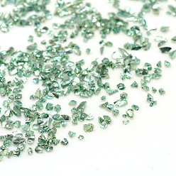 Dark Sea Green Piezo Glass Beads, No Hole Beads, Chip, Dark Sea Green, 0.6~1x0.6~1mm, about 440~450g/bag