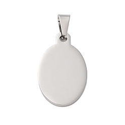 Нержавеющая Сталь Цвет 304 подвески из нержавеющей стали, штамповка пустой метки, овальный шарм, анти-тускнение, цвет нержавеющей стали, 31.5x20x2 мм, отверстие : 7.3x4.5 мм