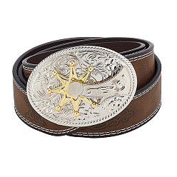 Коричневый Ремни-цепочки из искусственной кожи, сплав овальный с застежками в виде звезды поясные ремни, кофе, 44-1/2 дюйм (113 см)