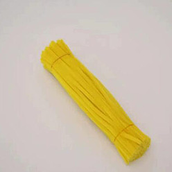 Gold DIY Plush Sticks, with Iron Core, Pipe Cleaners, Kid Craft Material, Gold, 295x6mm, 100pcs/set