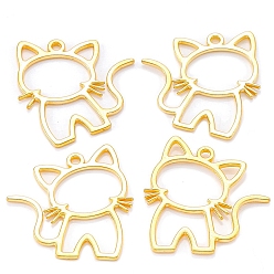 Золотой Подвески из сплава , кошачье очарование, золотые, 27x25 мм, отверстие : 2 мм