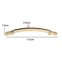 Golden Metal Purse Frames, Bag Handle, for Bag Sewing Craft, Golden, 13.2x3.9cm