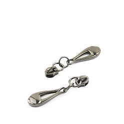 Черный Цвет Металла Ползунки на молнии из сплава, для багажа чемодан рюкзак куртка сумки пальто, металлический черный , 4.3x0.9 см