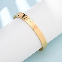 Настоящее золото 18K 304 Браслеты из нержавеющей стали с микропаве из прозрачных кубических цирконий для женщин, ионное покрытие (ip), долговечный, реальный 18 k позолоченный, 1/4 дюйм (0.8 см), внутренний диаметр: 2-1/8 x2-1/2 дюйм (5.4x6.35 см)