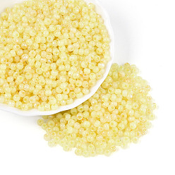 Шампанско-Желтый 6/0 стакан бисер, круглое отверстие, рондель, золотой металл обвитыми, шампанское желтый, 4~4.5x3~3.5 мм, отверстие : 1.2~1.4 мм, Около 6430 шт / фунт