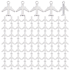 Серебро 100 подвески из сплава шт., самолет, серебряные, 16.5x14.5x2 мм, отверстие : 1.8 мм