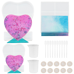 (52) Непрозрачная лаванда Наборы для самостоятельного изготовления фоторамок, с силиконовыми формами, латексные кроватки, пластиковые переносные пипетки, силиконовый мерный стакан 100 мл, разноцветные, 33~190x106~158x16.5~33 мм, 3 шт