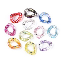 (52) Непрозрачная лаванда УФ-покрытие прозрачных акриловых и стразовых бусин, радужный, твист, разноцветные, 26x21x8 мм, внутренний диаметр: 15x10 мм