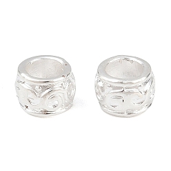 Серебро Сплавочные бусины, баррель, стойки покрытие, долговечный, серебряные, 5x4 мм, отверстие : 3 мм