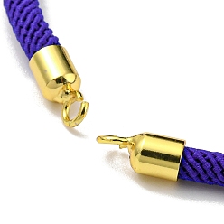 Mauve Nylon Cords Bracelet Makings Fit for Connector Charms, with Brass Findings and 304 Stainless Steel Lobster Claw Clasps, Long-Lasting Plated, Mauve, 6-1/2~6-3/4 inch(16.5~17cm), Hole: 1.8mm