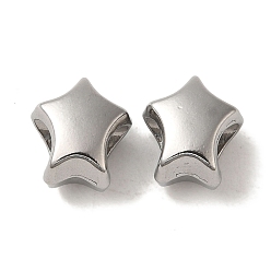 Нержавеющая Сталь Цвет Не тускнеет 304 европейские бусины из нержавеющей стали, бусины с большим отверстием, звезда, цвет нержавеющей стали, 10.5x9.5x7.5 мм, отверстие : 4.5 мм