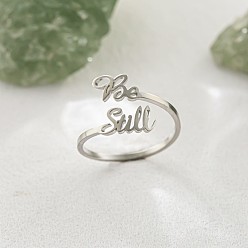 Нержавеющая Сталь Цвет 304 из нержавеющей стали манжеты кольца, со словом будь спокоен, цвет нержавеющей стали, внутренний диаметр: 15~20 мм