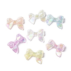 (52) Непрозрачная лаванда УФ-покрытие Радужные радужные прозрачные акриловые бусины с кракле, бантом, разноцветные, 24x33x7 мм, отверстие : 2 мм