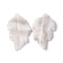 Сумасшедший Агат Природных сумасшедшие подвески агат, лист прелести, 41.5x25~26x5 мм, отверстие : 0.8 мм