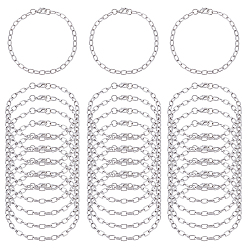 Platine 30Bracelets en chaîne de fer (pièces), avec fermoir pince de homard, platine, 8-1/8 pouce (20.5 cm)