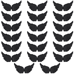 Черный 20шт. тканевые ангельские крылья, материалы для изготовления одежды своими руками, чёрные, 73x133x0.5 мм