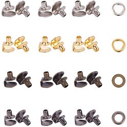 Mixed Color Brass Boots Hook Eyelet Buckles, with Washer, Mixed Color, 1.3x1.05x1.05cm, Inner Diameter: 0.5cm, 4colors, 20pcs/color, 80pcs/box