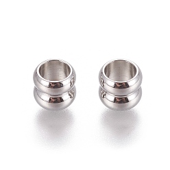 Нержавеющая Сталь Цвет Устойчивы к потускнению 202 бусины из нержавеющей стали, колонка, цвет нержавеющей стали, 6x5 мм, отверстие : 4 мм