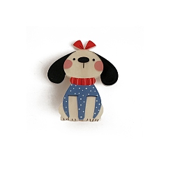 Стально-синий Акриловая крокодил заколки, собака, заколка для волос без следов челки для женщин и девочек, стальной синий, 47x45 мм