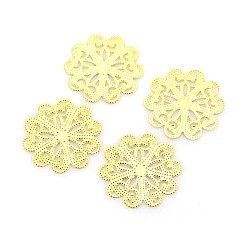 Golden Flower Iron Filigree Findings for Hair Accessories Making, Golden, 27x0.5mm
