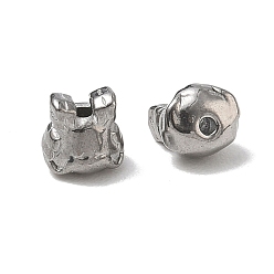 Stainless Steel Color 304 Stainless Steel Beads, Plastic Bag Shape, Stainless Steel Color, 7x7x6mm, Hole: 1.3mm