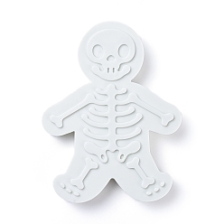 White Skeleton Cookie Cutters, Stampers Emboss Skeleton Pattern, Cake Topper Decoration Molds, White, 11x13.8x1.8cm