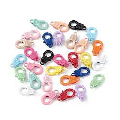 Mixed Color Spray Painted Alloy Lobster Claw Clasps, Mixed Color, 17.4x10x4mm, Hole: 2mm