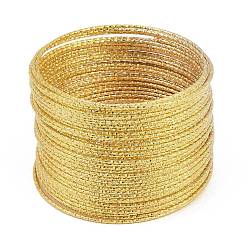 Золотой Текстурированная железная проволока для бисероплетения для изготовления украшений своими руками., золотые, 1.3 мм, внутренний диаметр: 58 мм, 16 датчик, 30 круги/шт