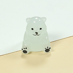 Нектар Украшение для дисплея белого медведя из светящейся смолы, светится в темноте, Микропейзажные украшения для рабочего стола автомобиля, нектар, 20x25 мм