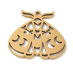 Золотой 5 шт. 201 подвески из нержавеющей стали, лазерная резка, очарование мотылька, золотые, 17x19.5x1 мм, отверстие : 1.2 мм