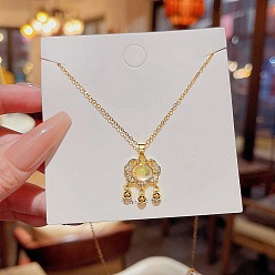 Lock Ожерелья из нержавеющей стали, ожерелья с подвесками из горного хрусталя, запирать, 8.27~19.69 дюйм (21~50 см)