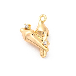 Настоящее золото 18K Подвески латунные горный хрусталь, без кадмия, без никеля и без свинца, перец прелести, реальный 18 k позолоченный, 15x11x6 мм, отверстие : 1.4 мм