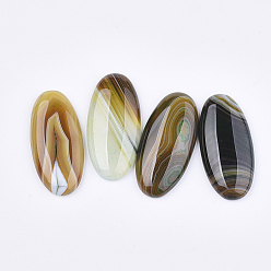 Dark Goldenrod Natural Brazilian Agate Cabochons, Dyed, Oval, Dark Goldenrod, 46x22x6~7mm